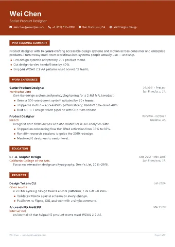 Beacon resume template preview