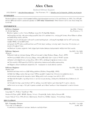 Jake's Resume template