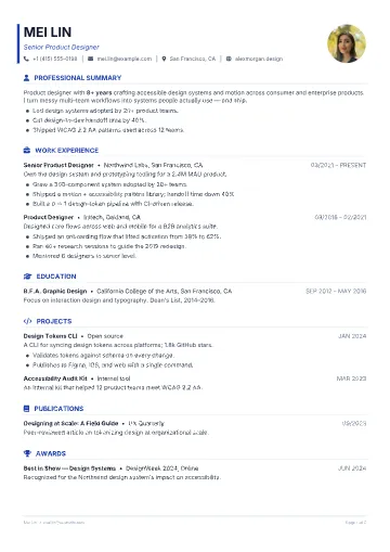 Modern Split Pill resume template preview