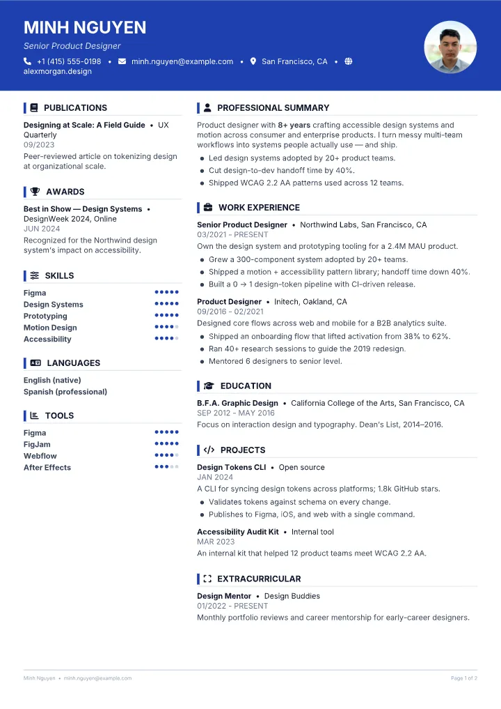 Split Accent Grid resume template — full page preview